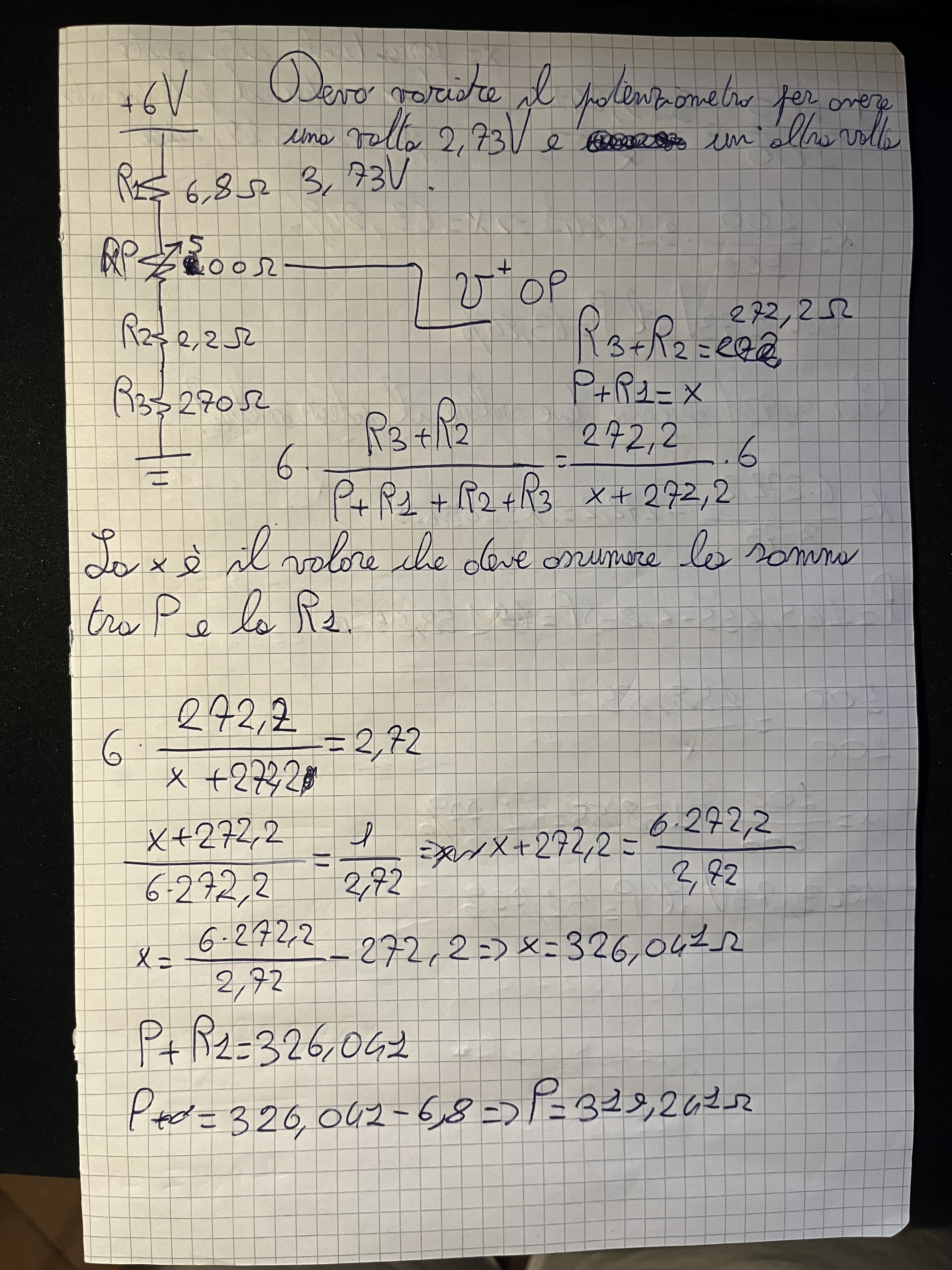 Calcoli del circuito